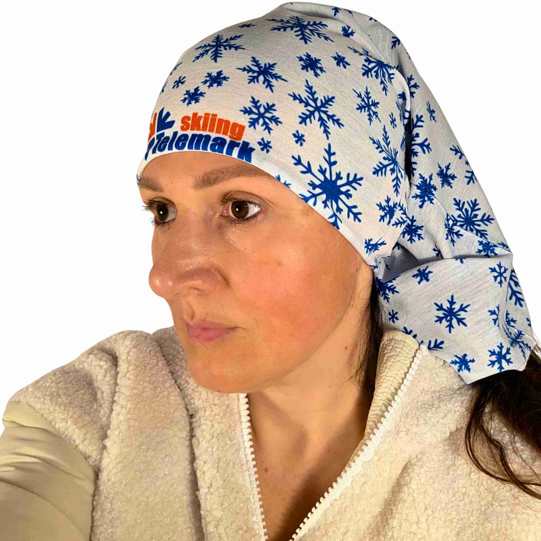 Multifunctional Telemark Skiing Headwear - Blue Winter Snowflakes