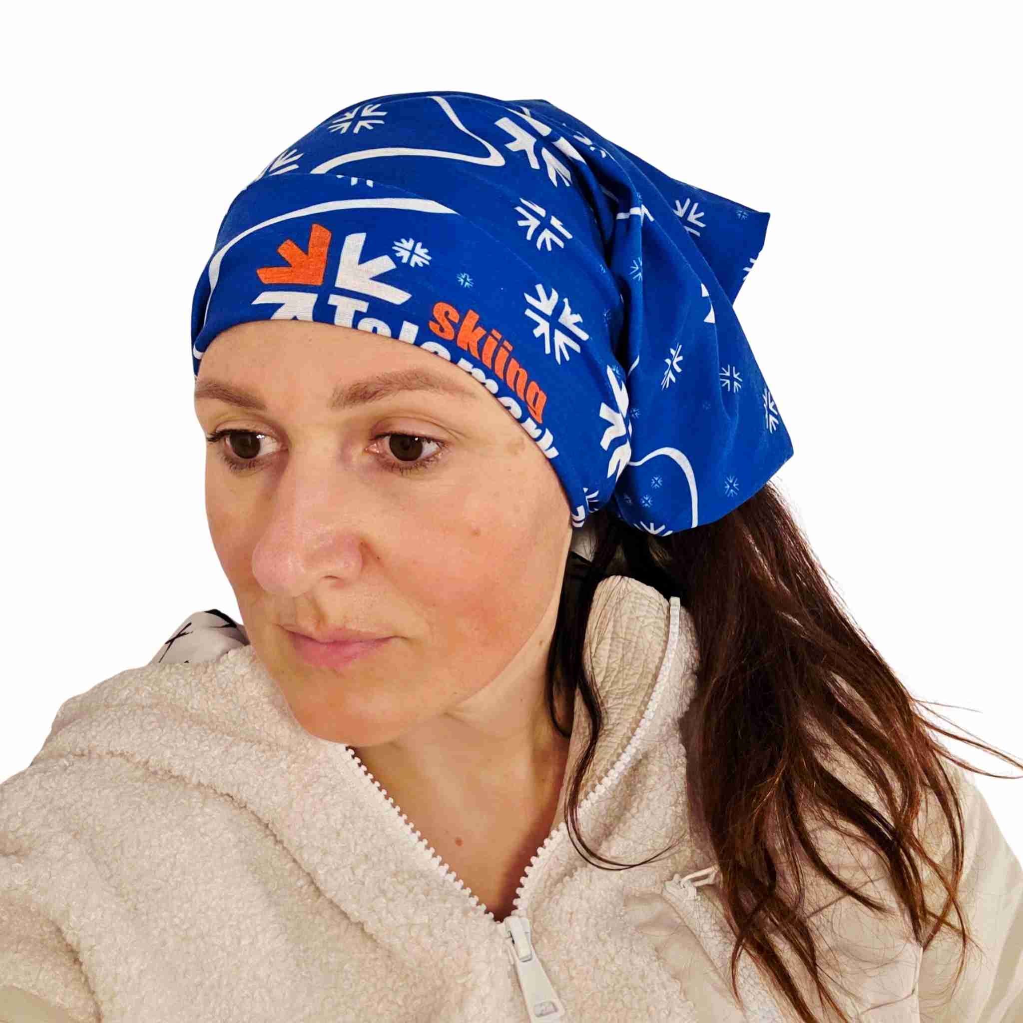 Multifunctional Telemark Skiing Headwear - blue and skiline
