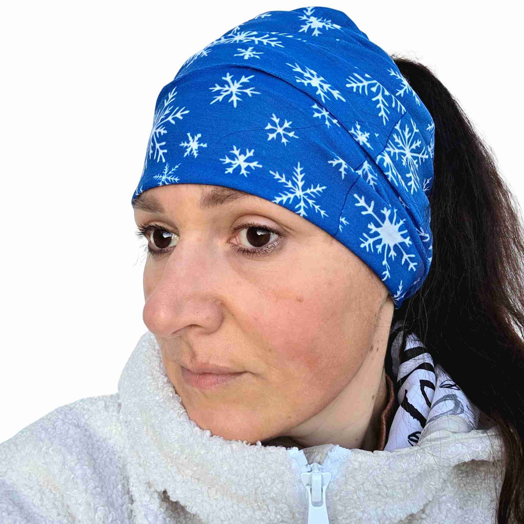Multifunctional Telemark Skiing Headwear - White Winter Snowflakes