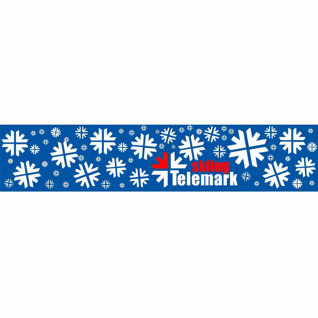 Headband Telemark Skiing - Blue and White Logo Snowflakes