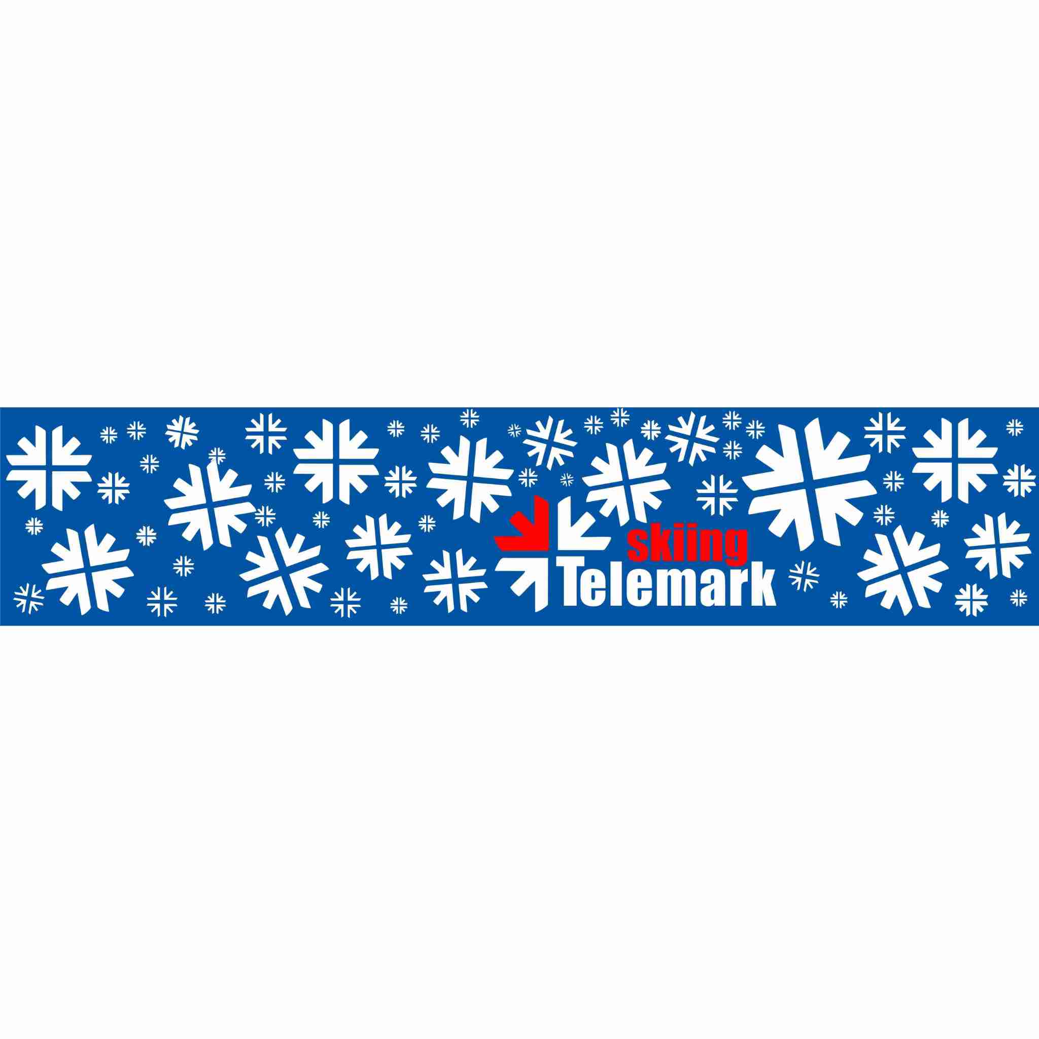 Headband Telemark Skiing - Blue and White Logo Snowflakes