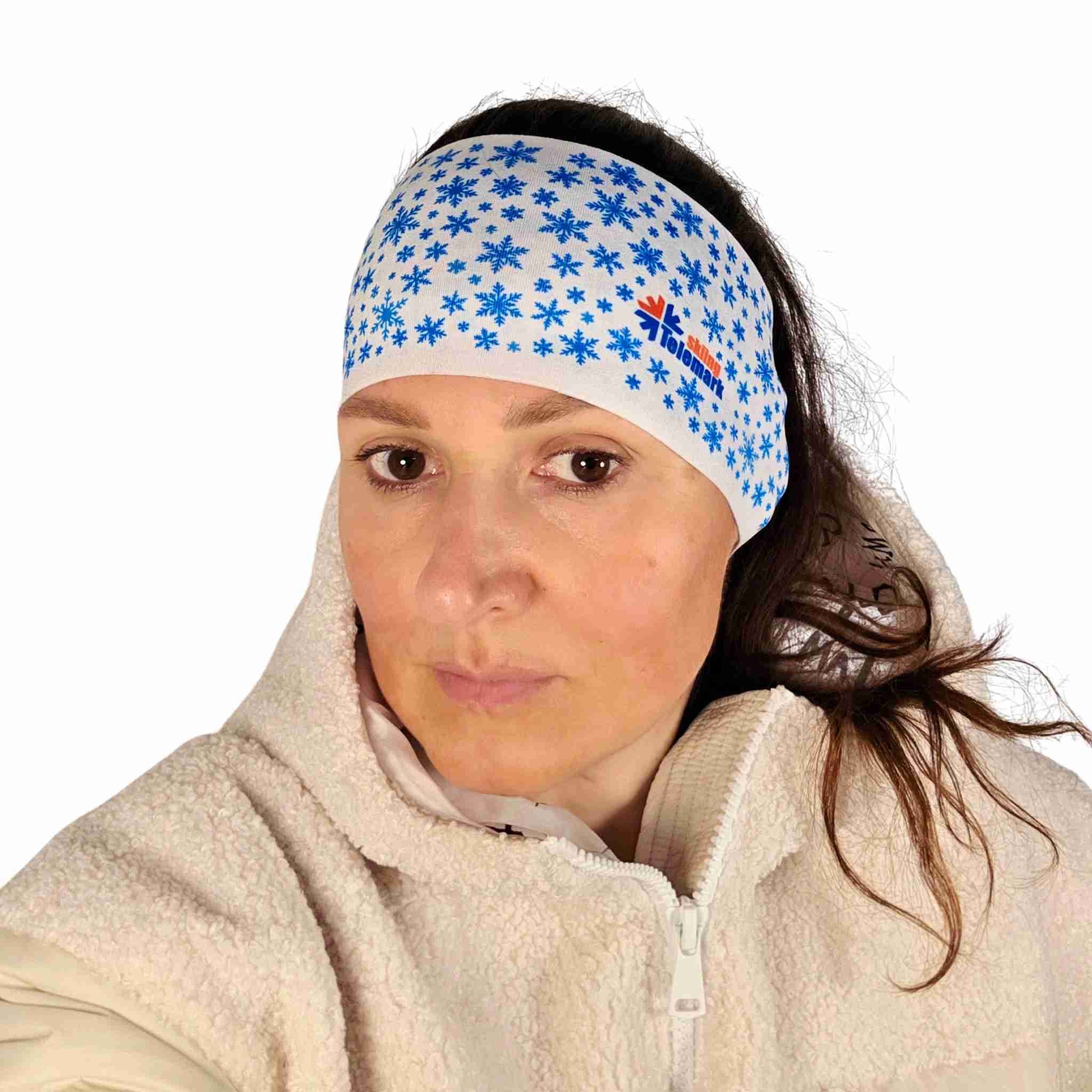 Headband Telemark Skiing - Blue Winter Snowflakes